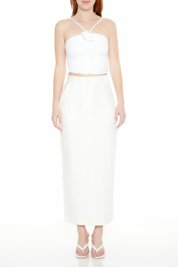 Women's Maxi Column Skirt in White Large