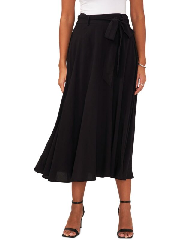 Womens Mid Calf Belted Midi Skirt