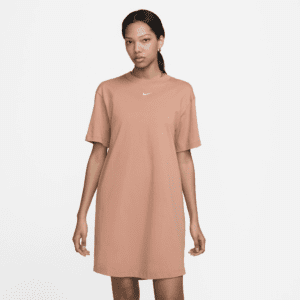 Women's Nike Sportswear Chill Knit Oversized T-Shirt Dress in Brown, Size: Small | DV7882-212