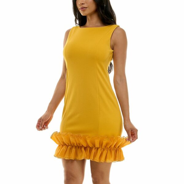 Women's Nina Leonard Sheath Trim Dress, Size: XL, Yellow