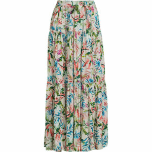 Women's Petite Tiered Rayon Maxi Skirt - Lands' End - Ivory - XL