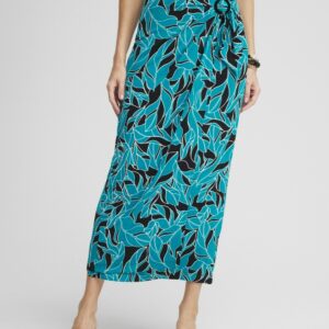 Women's Petite Travelers Faux Wrap Maxi Skirt in Blue size 16P/18P | Chico's Wrinkle-Free Travel Clothing