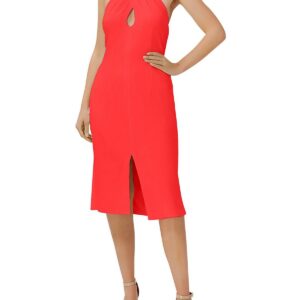 Womens Pleated Midi Halter Dress