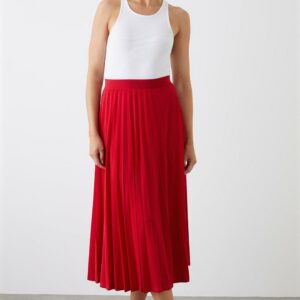 Womens Pleated Midi Skirt