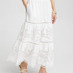 Women's Poplin Pull-on Maxi Skirt in White size 16/18 | Chico's, Matching Sets