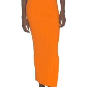 Womens Ribbed Cut-Out Maxi Skirt