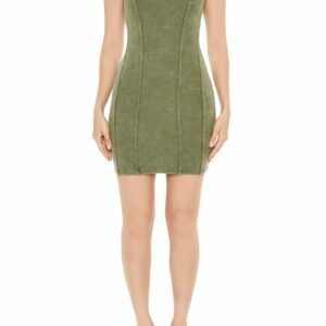 Women's Ribbed Knit Mini T-Shirt Dress in Cypress Medium