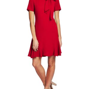 Womens Ruffled Bow Cocktail Dress