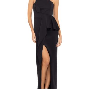 Womens Scuba Strapless Evening Dress