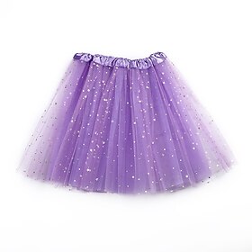 Women's Skirt Tutu Mini High Waist Skirts Sparkle Tulle Solid Colored Date Vacation Summer Tulle Fashion Casual Shiny Black Yellow Pink Red