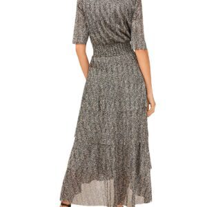 Womens Smocked Long Cocktail And Party Dress