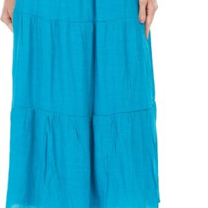 Women's Solid Tiered Maxi Skirt