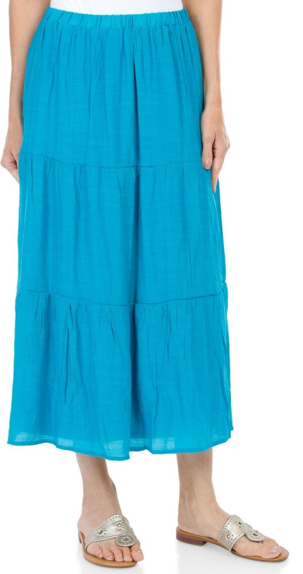 Women's Solid Tiered Maxi Skirt