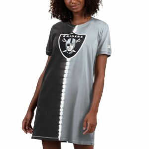 Women's Starter Black Las Vegas Raiders Ace Tie-Dye T-Shirt Dress, Size: XL, Lvr Black