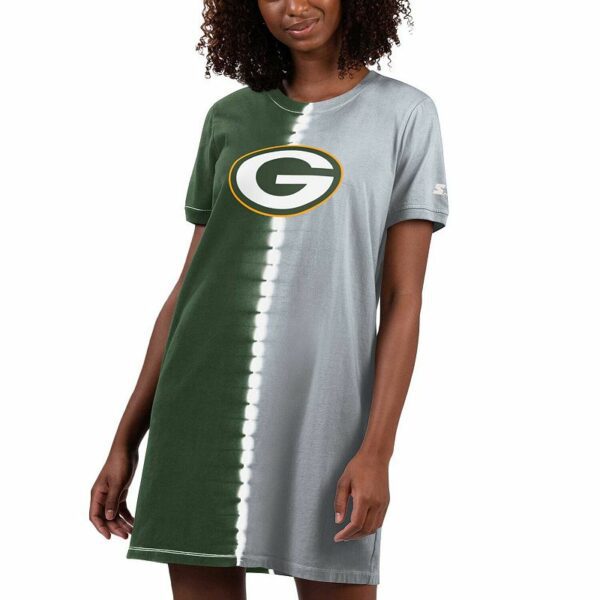 Women's Starter Green Green Bay Packers Ace Tie-Dye T-Shirt Dress, Size: XL