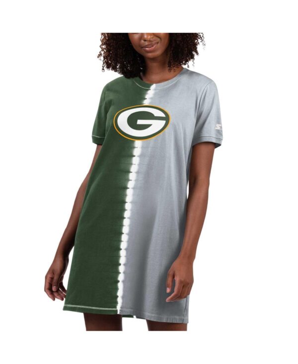 Women's Starter Green Green Bay Packers Ace Tie-Dye T-shirt Dress - Green