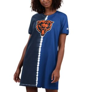 Women's Starter Navy Chicago Bears Ace Tie-Dye T-shirt Dress - Navy