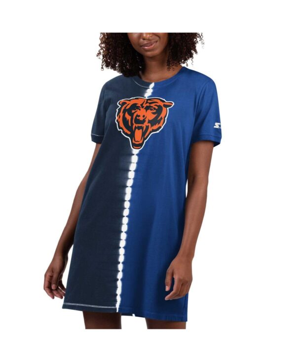 Women's Starter Navy Chicago Bears Ace Tie-Dye T-shirt Dress - Navy