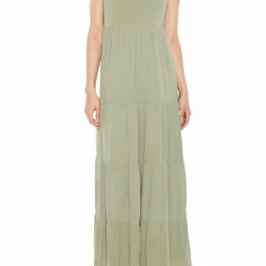 Women's Strapless Tie-Back Maxi Dress in Sage Medium