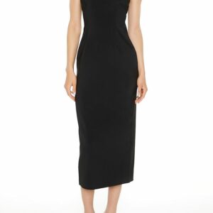 Women's Strapless Tie-Back Midi Dress in Black Small