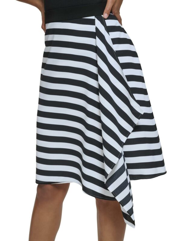 Womens Striped Polyester Asymmetrical Skirt