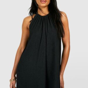 Womens Textured Strappy Swing Dress - Black - 12, Black