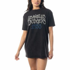 Women's The Wild Collective Black Los Angeles Dodgers T-Shirt Dress, Size: 2XL