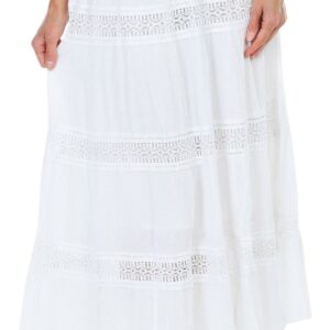 Women's Tiered Crochet Maxi Skirt