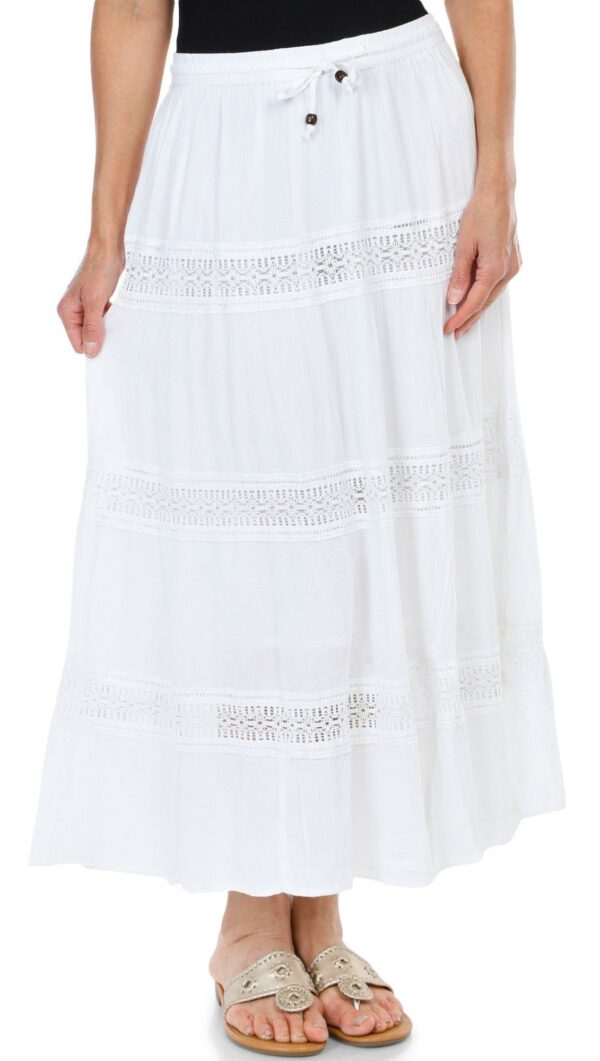 Women's Tiered Crochet Maxi Skirt