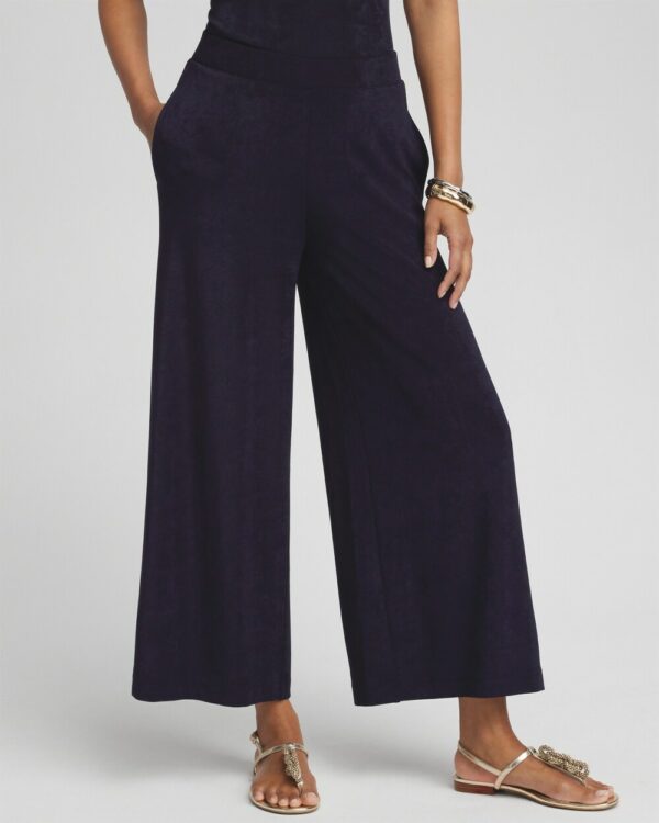 Women's Travelers Culottes in Blue size 4/6 | Chico's Wrinkle-Free Travel Clothing, Resort Wear