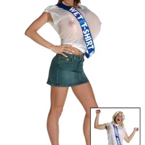 Womens Wet T-Shirt Winner Fancy Dress Costume