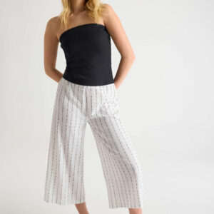 Womens White Stripe Culottes