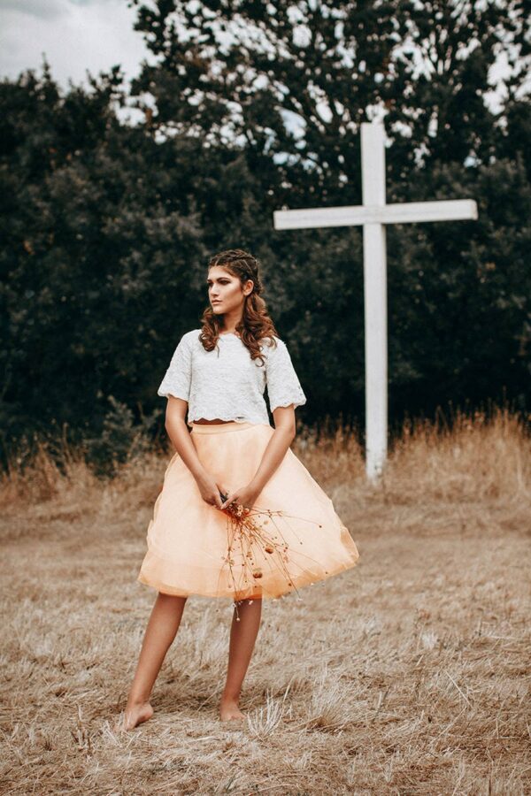 Wonderful Tulle Skirt in Delicate Peach-Rosé | Apricot