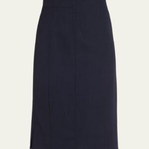 Wool-Blend Knee-Length Pencil Skirt