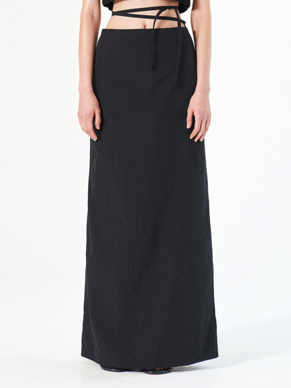 Wrinkled Maxi Skirt - Black