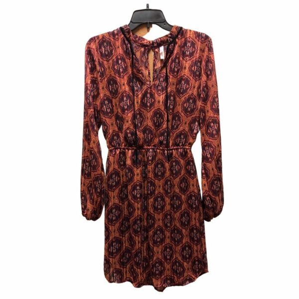 Xhilaration Women'S Rustic Peasant Boho Red Maroon Floral Pattern Long Sleeve Dress Size M, Women's