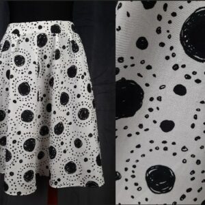 Y2K Marimekko Pencil Skirt White Black Drawing Circle Mika Piirainen Minimalism Minimalist Rare True Vintage Unusual 34 6 S