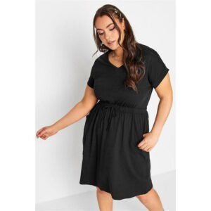 YOURS Yours Curve Black Cotton T-Shirt Dress - Black