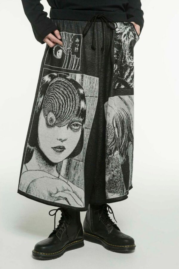 Yohji Yamamoto X Junji Ito "uzumaki" Jacquard Knit Culottes in Black, Men's (Size 32)