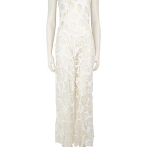 Yoshiki Hishinuma Ecru Lace Cut-Out Maxi Dress