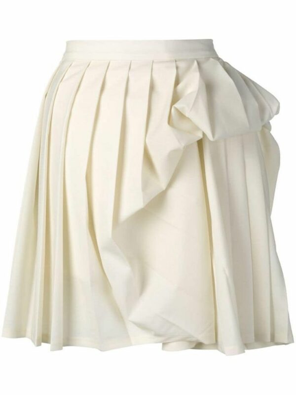 Yproject Gathered Detail Pleated Tennis Skirt White, Women's (Size 26)