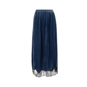 Zadig & Voltaire Blue Velvet Midi Straight Skirt