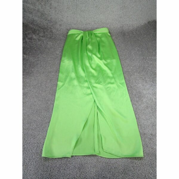 Zara Skirt Womens Medium Green Satin Tulip Long New in White (Size 32)