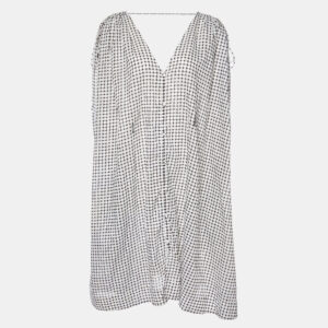 Zimmermann Monochrome Checked Cotton Kaftan Dress M