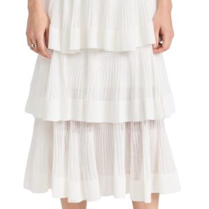 Zimmermann Natura Tiered Ruffle Skirt Cream 0