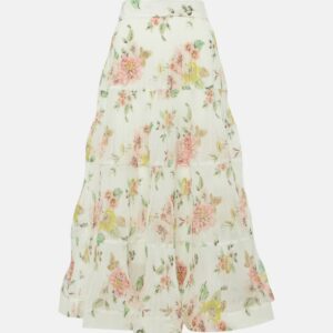 Zimmermann Tiered floral midi skirt