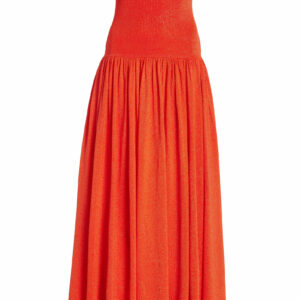 Zimmermann - Tranquility Pleated Strapless Maxi Dress - Red - 2 - Moda Operandi