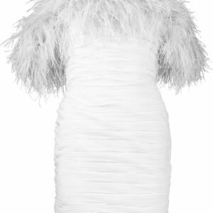 Zion Mini Pleated Dress- Ivory