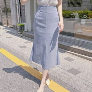 Zip-Back Midi Fishtail Skirt