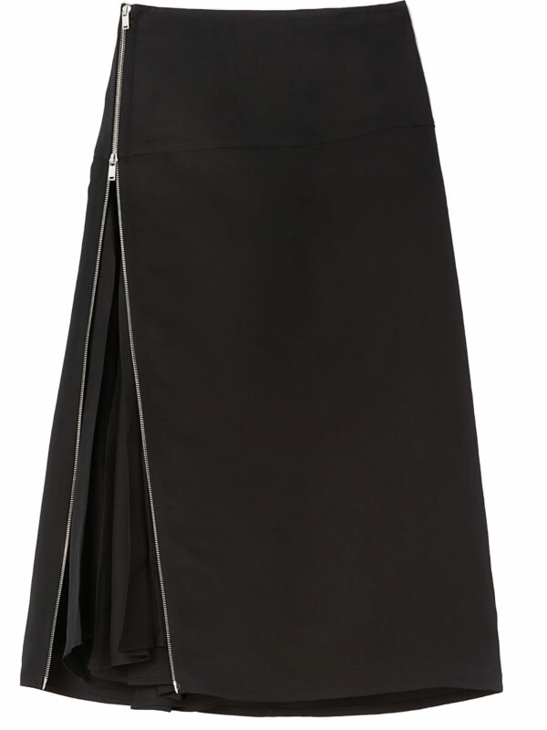 Zipped midi skirt